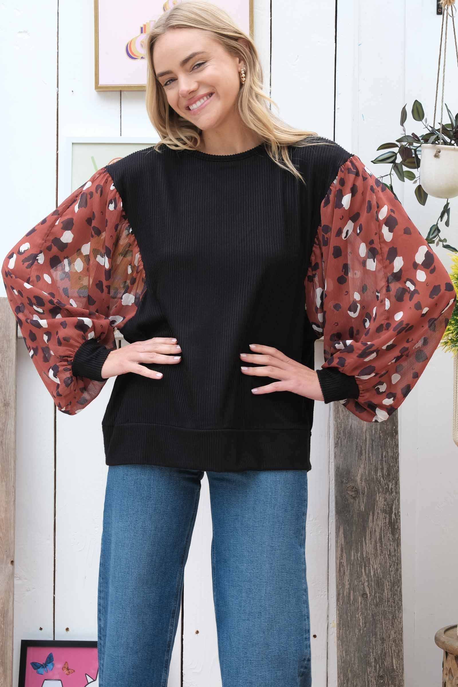 Tell Me You Love Me Blouse - Black