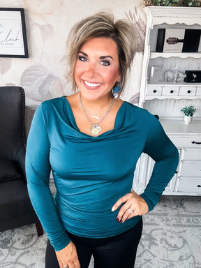 Treat Me Like A Lady Top - Dark Teal