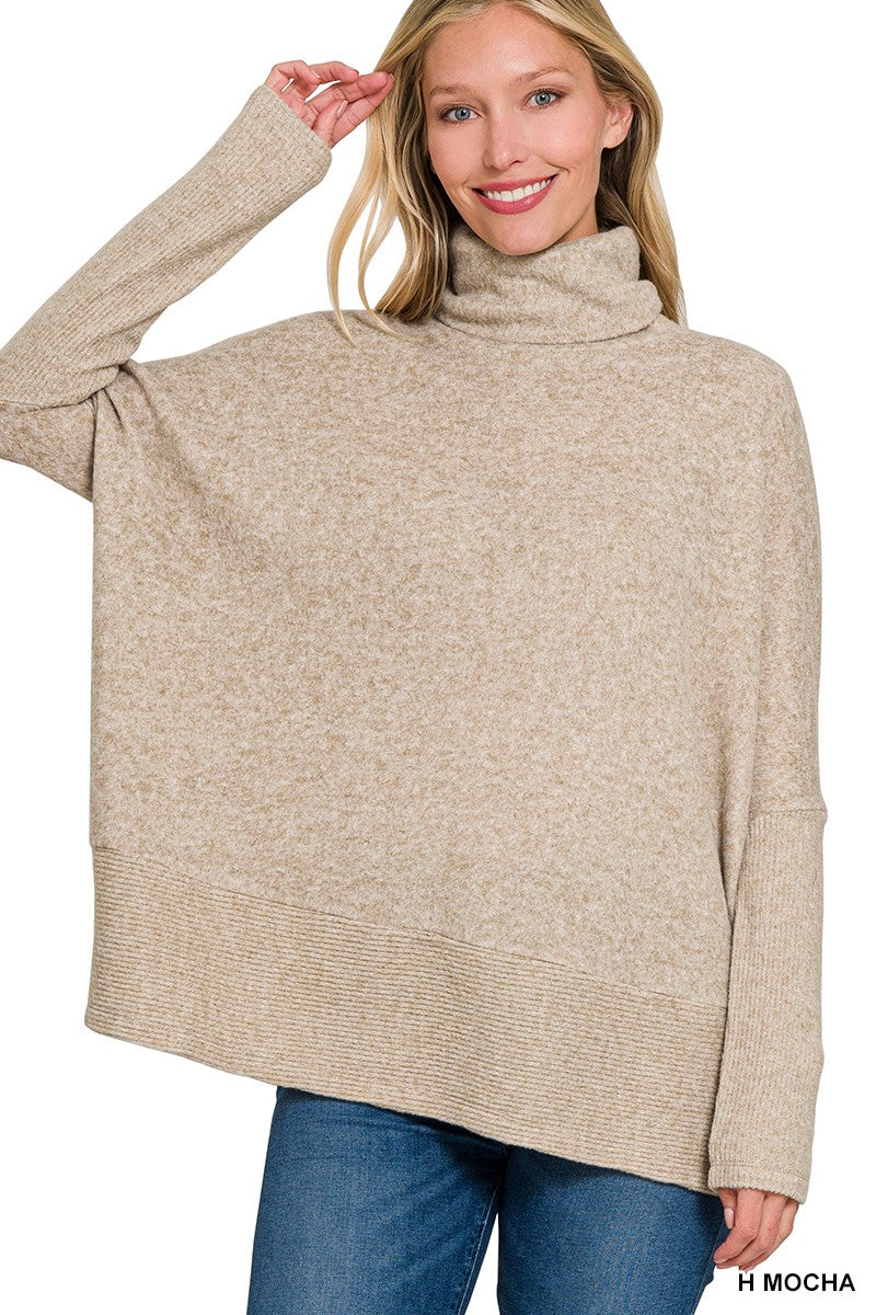 Not Done Yet Turtleneck Sweater - Mocha