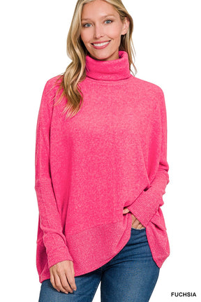 BLACK FRIDAY EXCLUSIVE! - Not Done Yet Turtleneck Sweater - Fuchsia