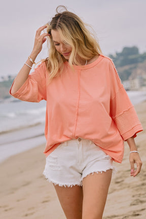 Anything To Help Tunic Top - Coral