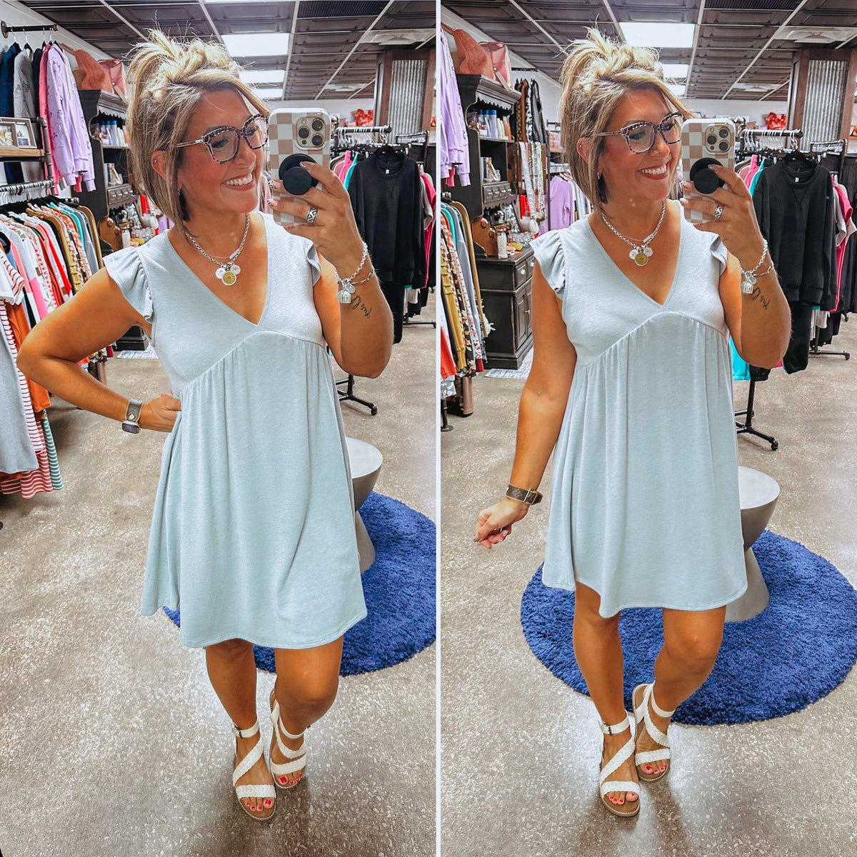 Love Yourself Flutter Sleeve Dress
