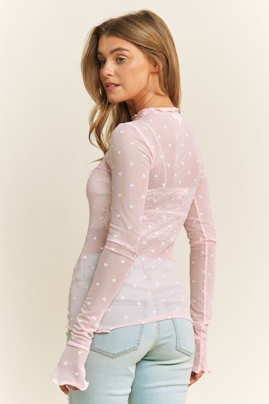 Still In To You Mesh Top - Light Pink