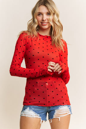 Still In To You Mesh Top - Red