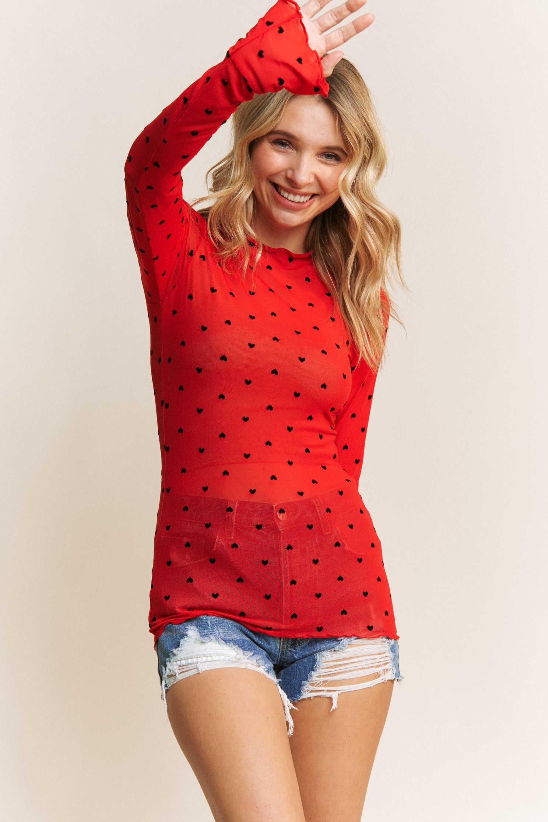 Still In To You Mesh Top - Red