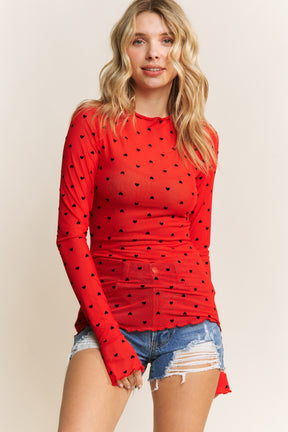 Still In To You Mesh Top - Red