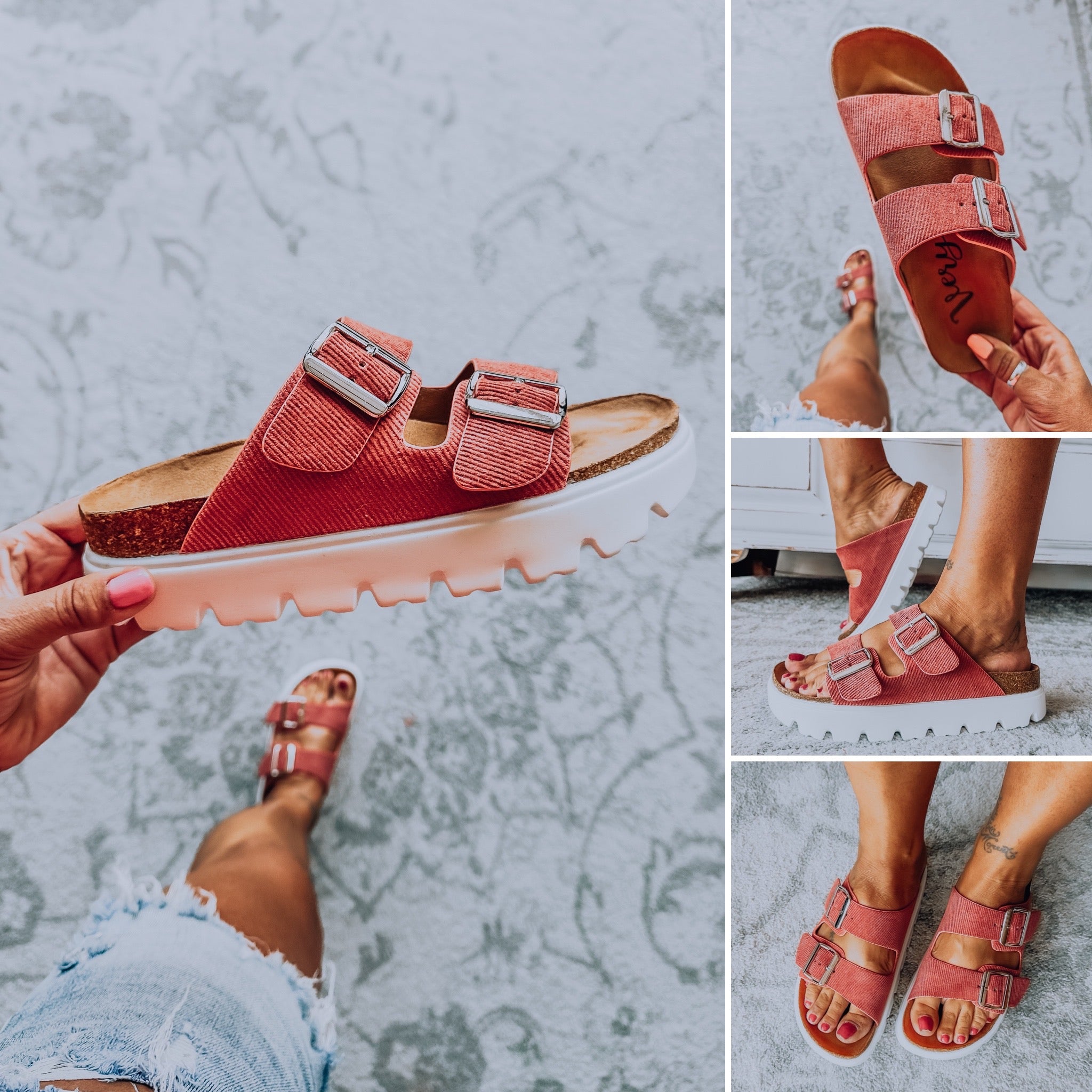 Jazmin Flatform Sandal - Rust