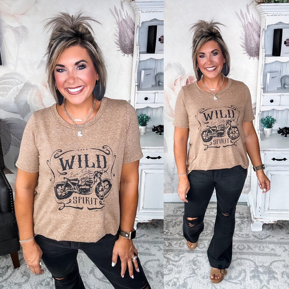 Wild Spirit Scoop Neck Graphic Tee