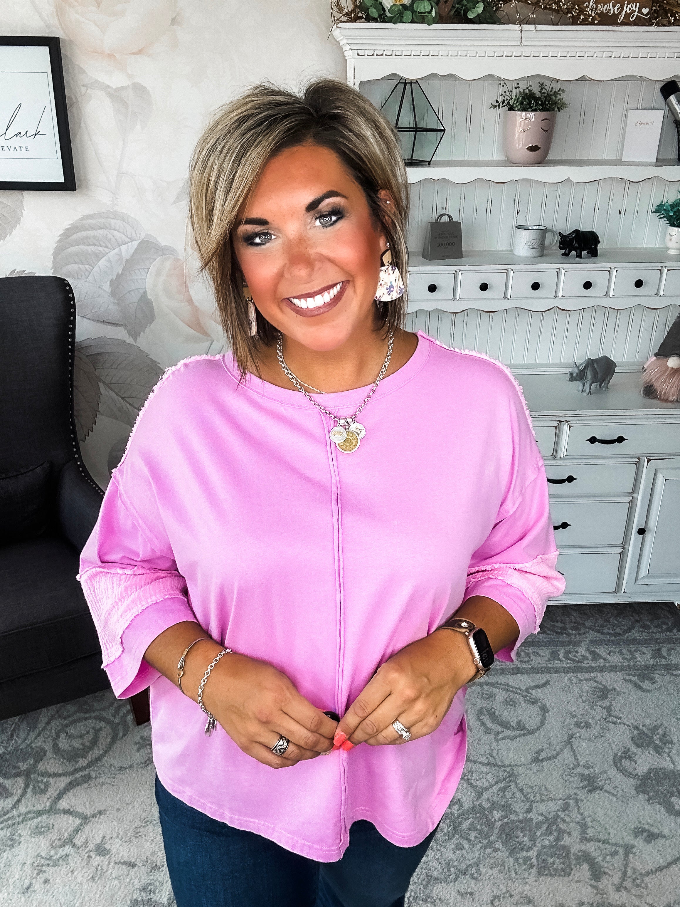 Anything To Help Tunic Top - Pink