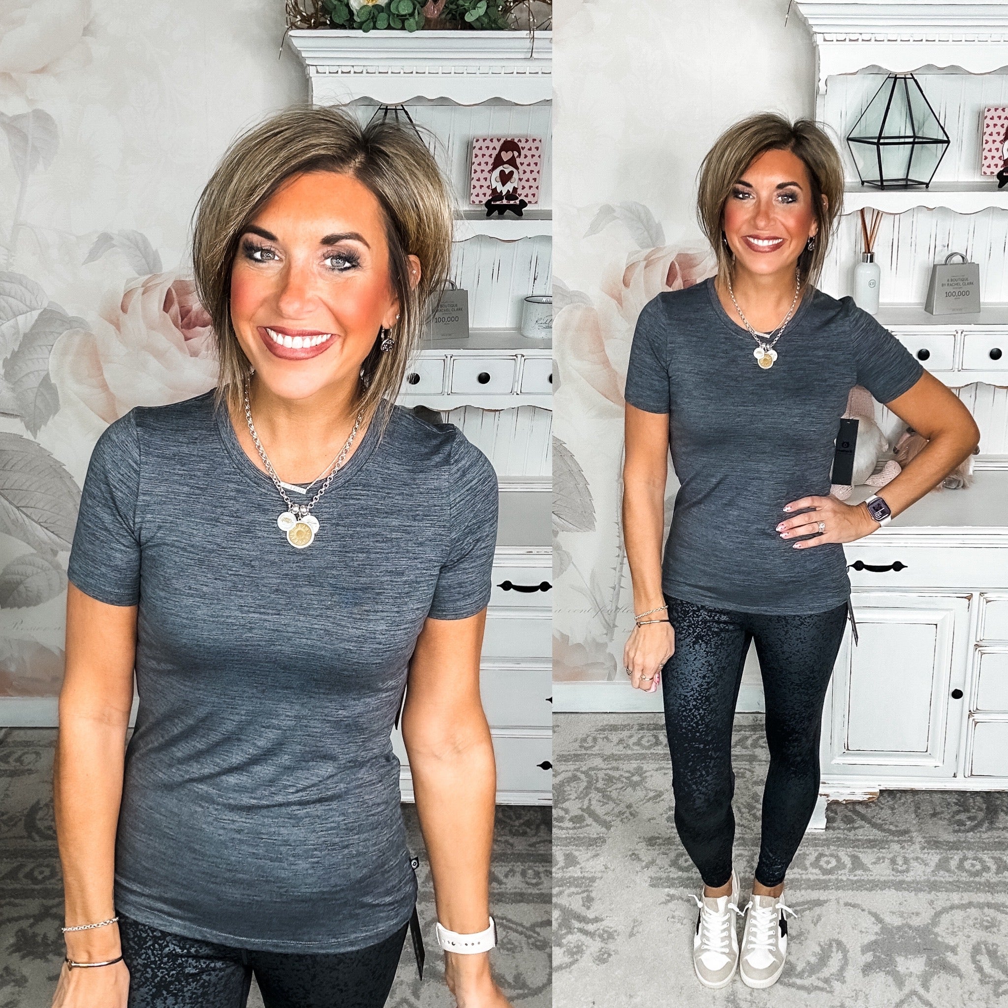 Walk With Me Athletic Tee - Heather Grey