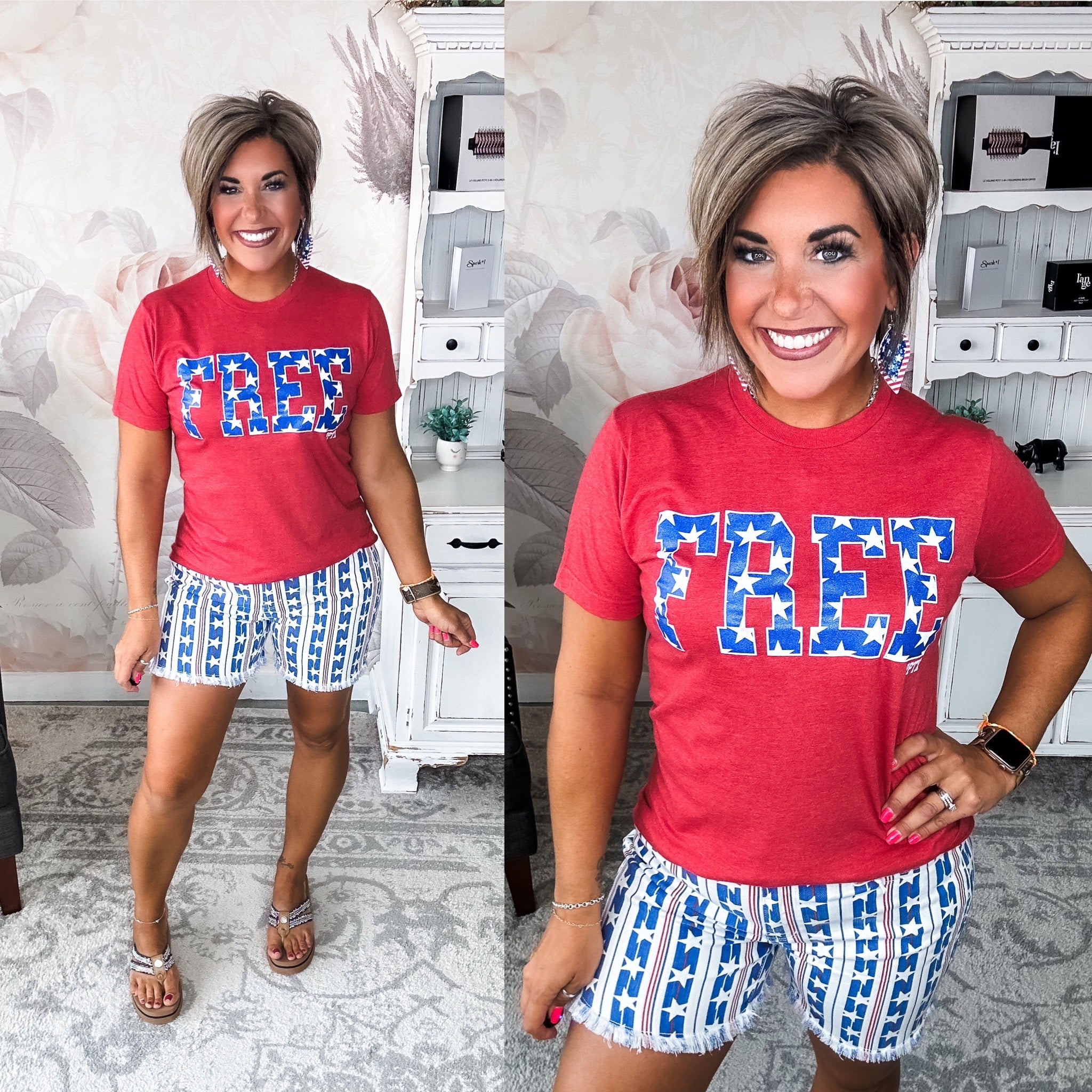 Judy Blue USA Star Fray Hem Shorts