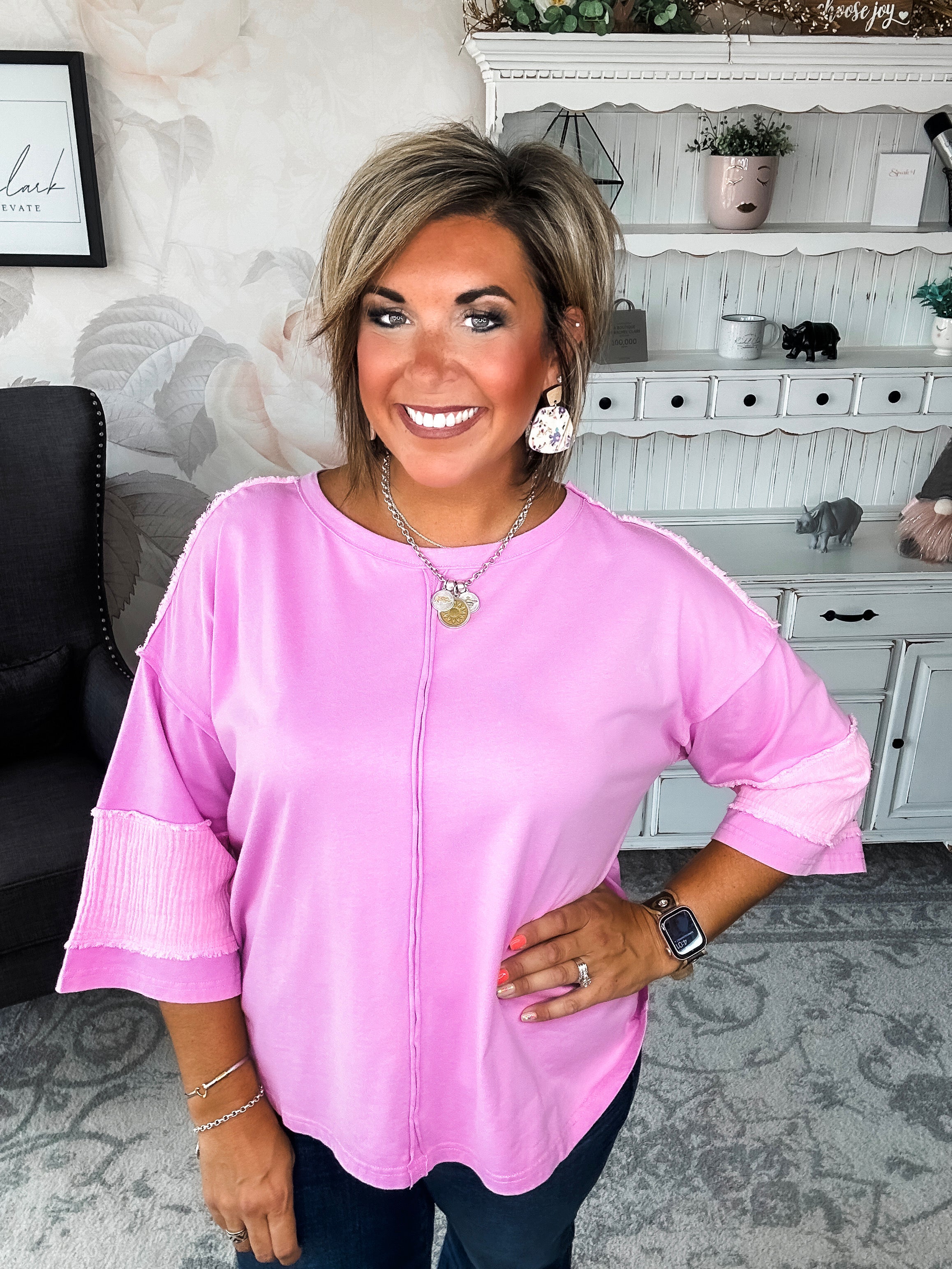 Anything To Help Tunic Top - Pink