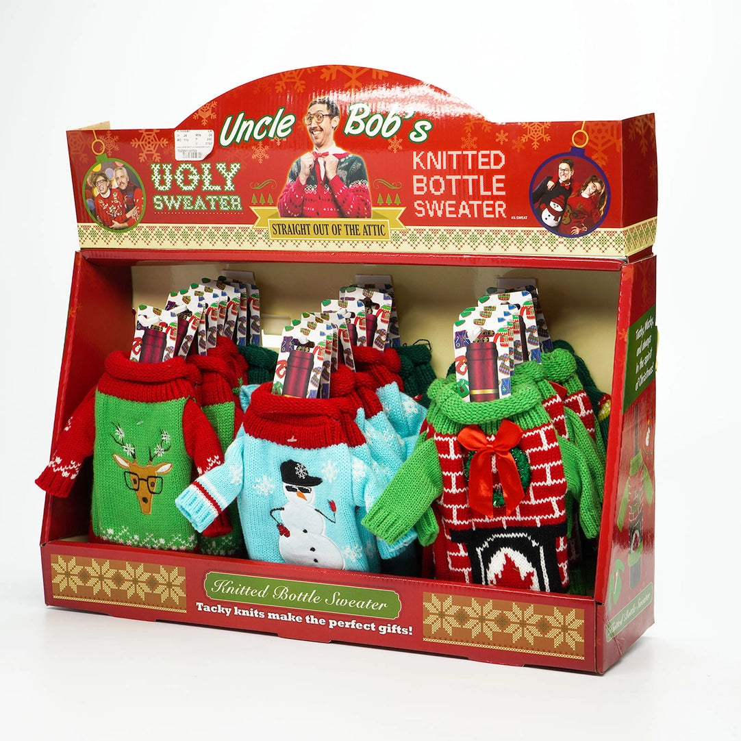 Uncle Bob's Ugly Sweater Knitted Wine Bottle Sweaters