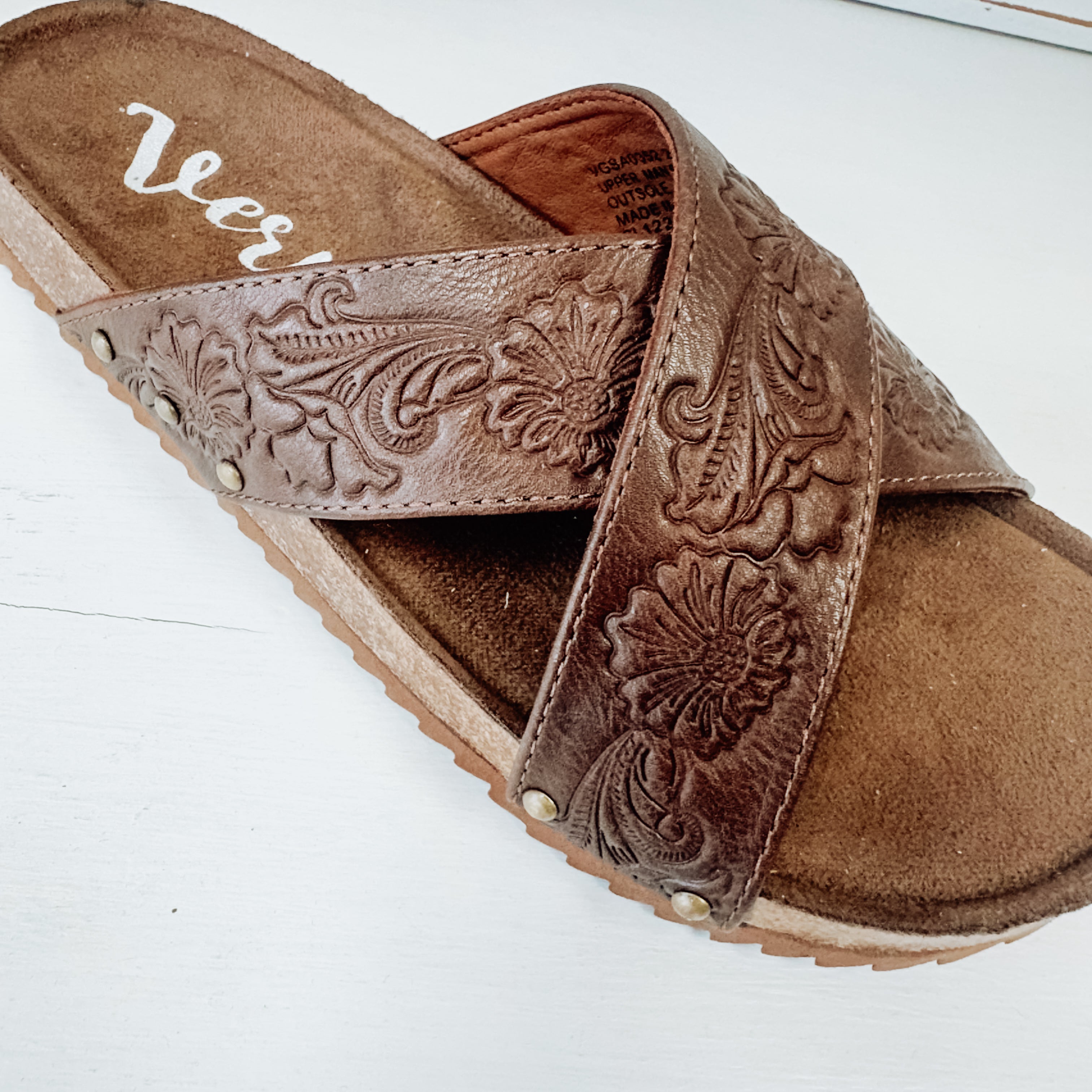 Jaycee Tooled Sandal - Brown