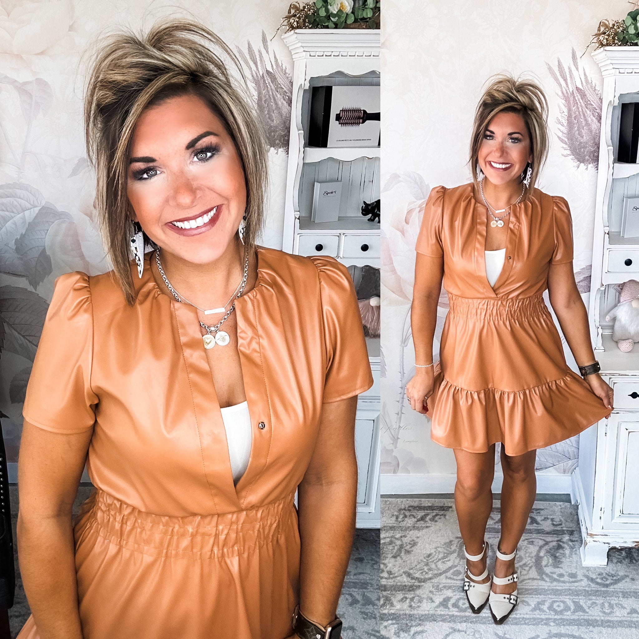 Figure Us Out Vegan Leather Dress