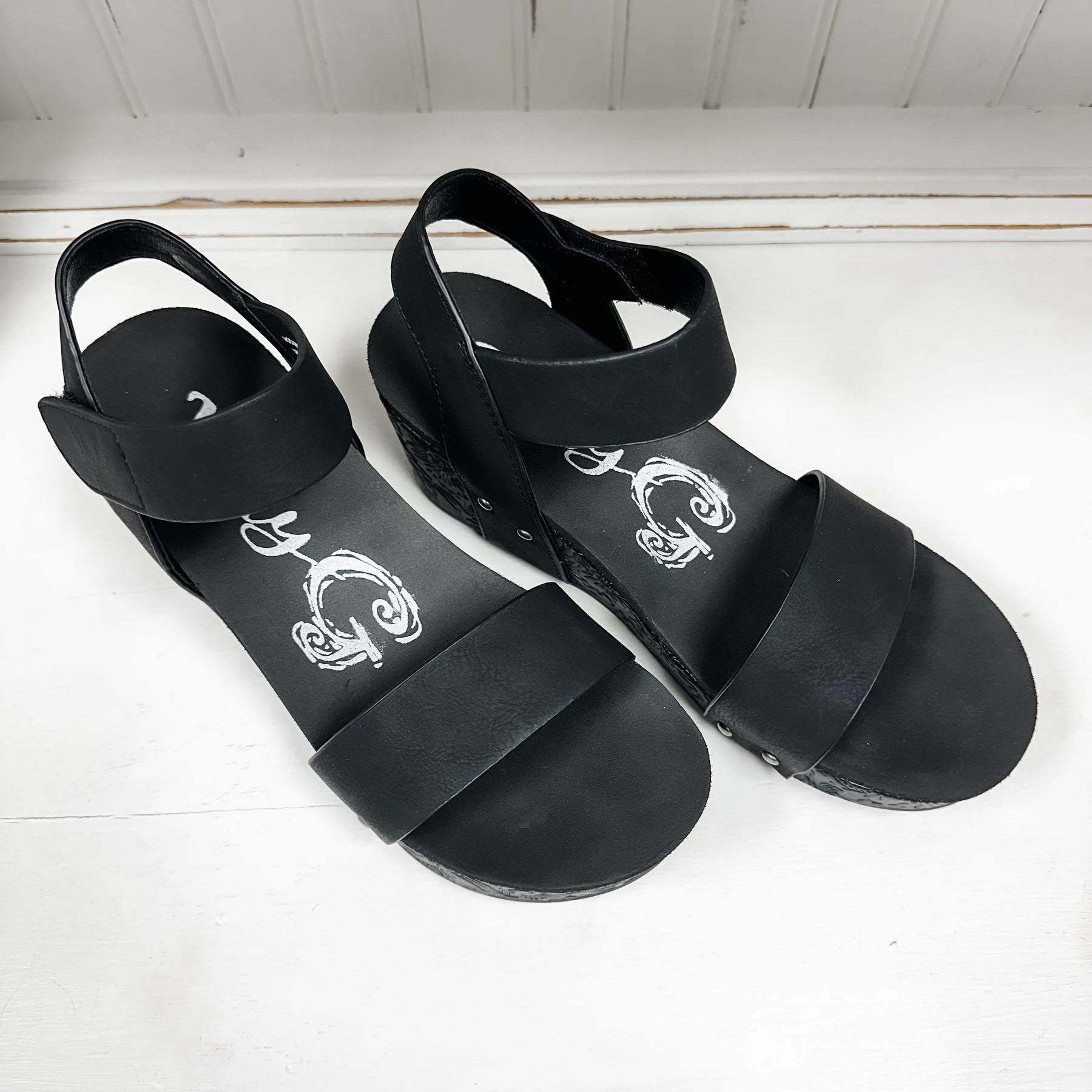 Devon Wedge Sandal - Black