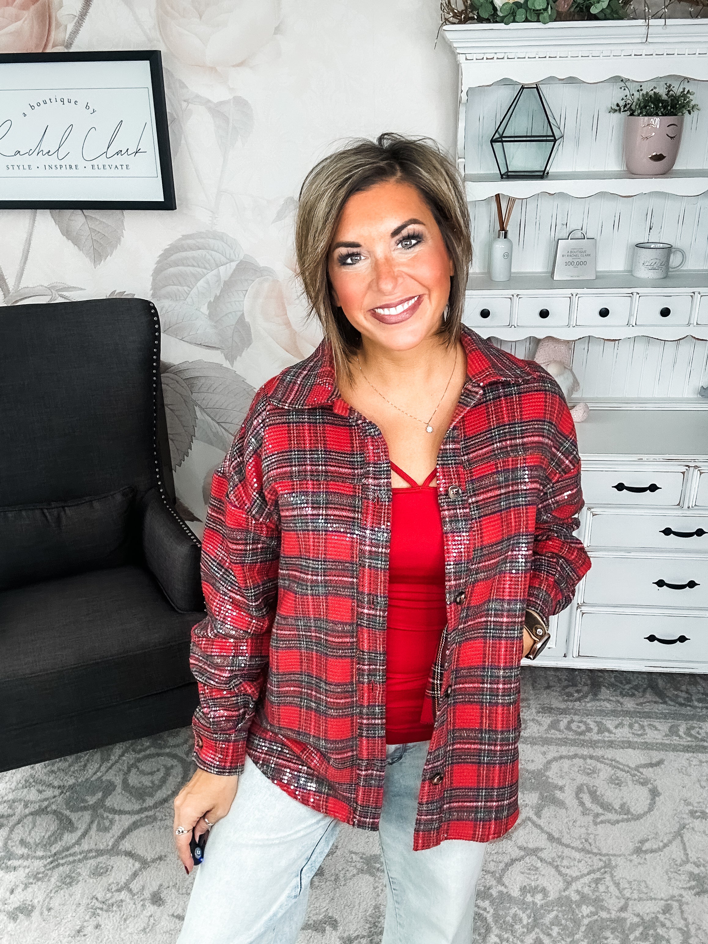 Tinsel Town Plaid Button Down