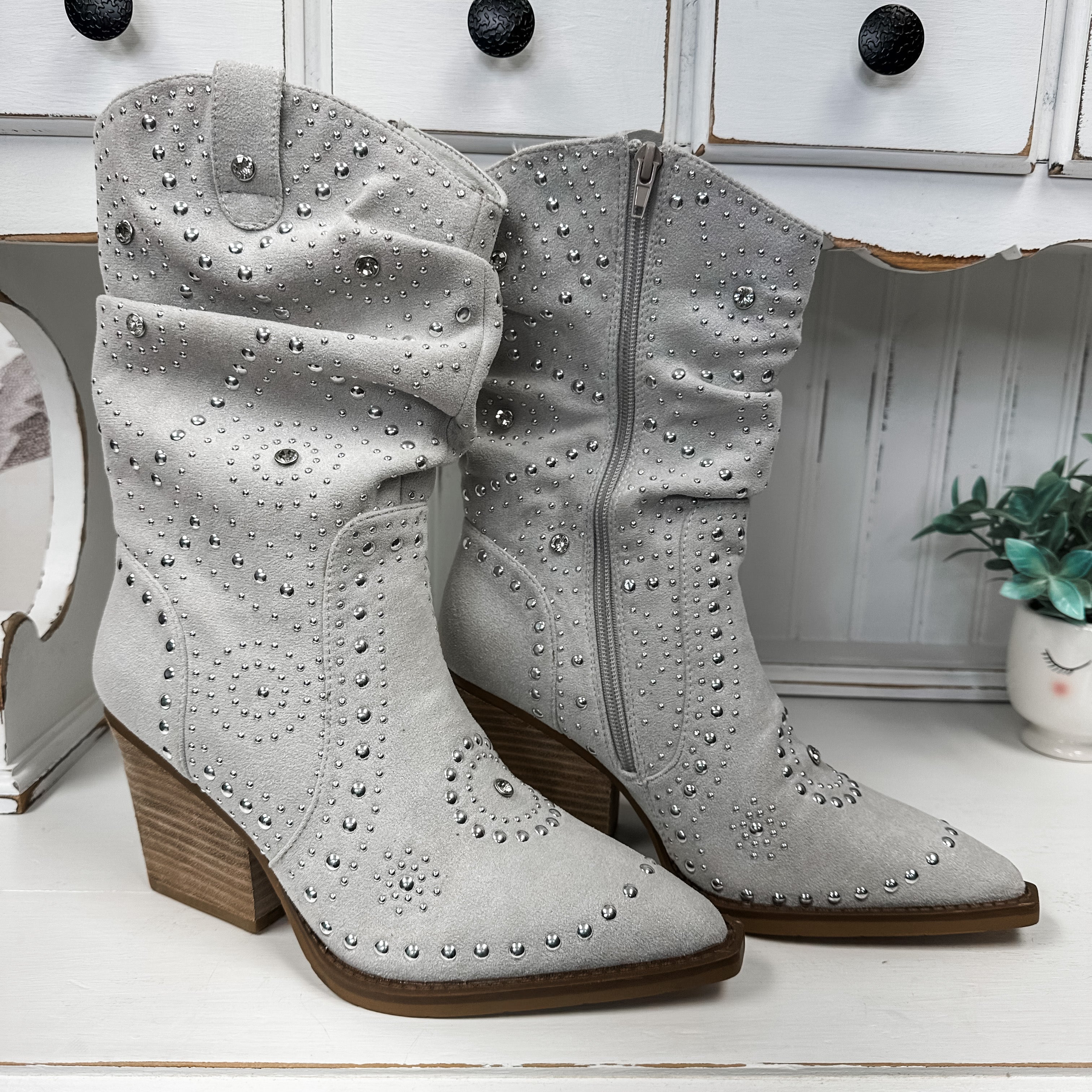 Stellar Studded Boot - Cream