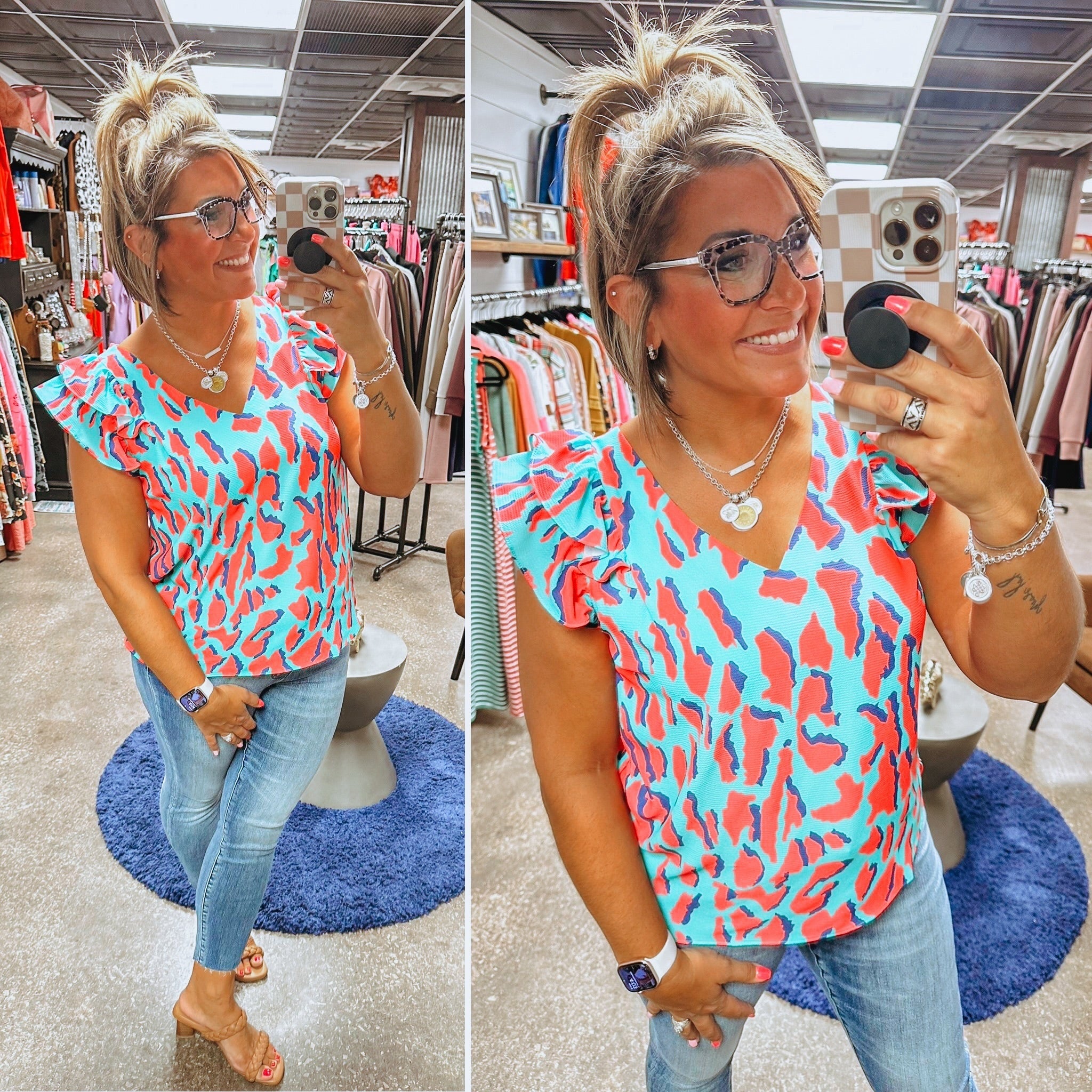 Glimpse of the Past Blouse - Mint Mix