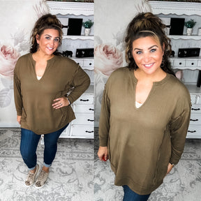 Worth the Wait Pullover - Olive