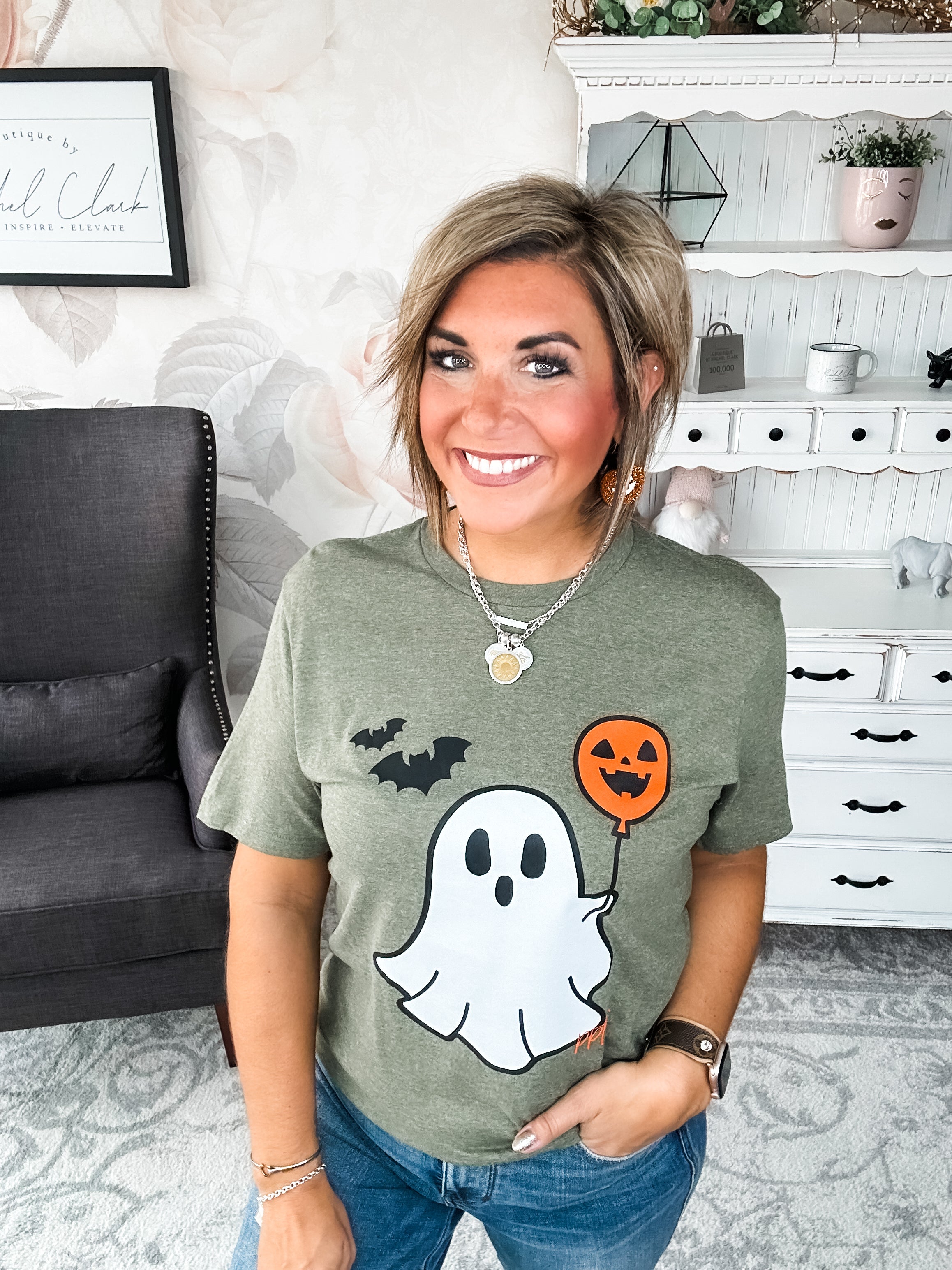 BOO-lloon Ghost Graphic Tee
