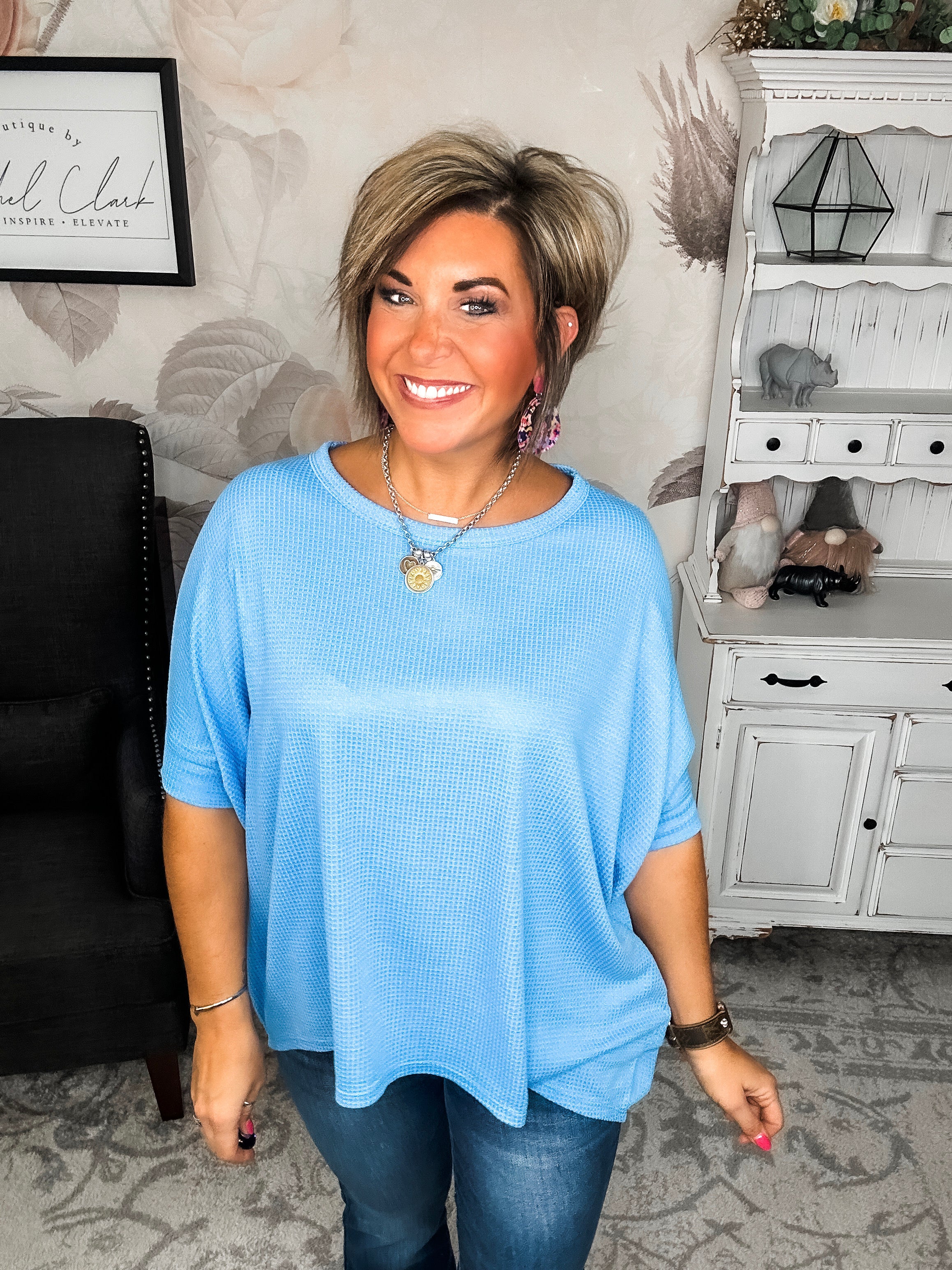 Wonderful Life Boxy Top - Ocean Blue