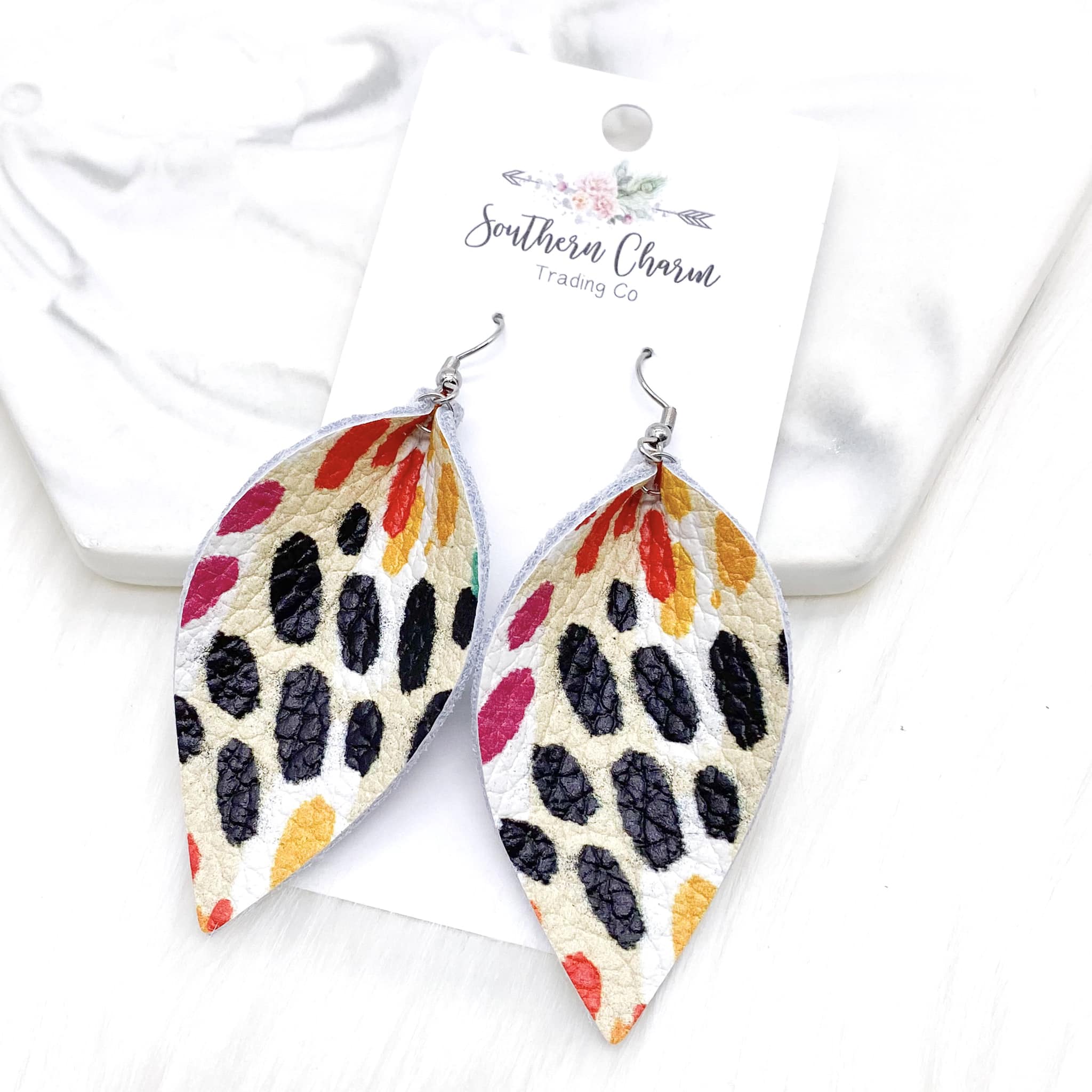 2.5" Paint Brush Dobs Petal Earrings