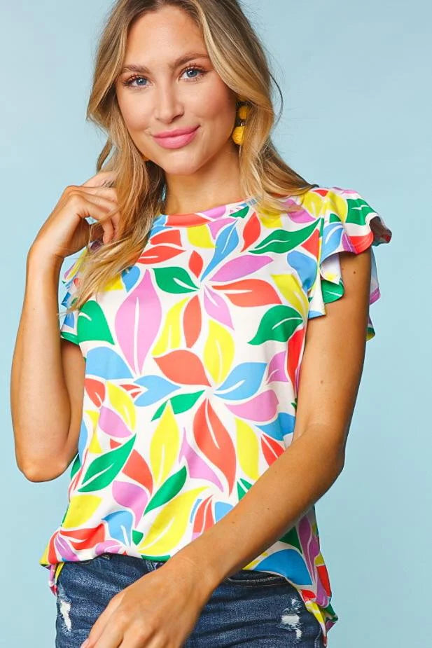 Be Optimistic Top - Multicolor Floral