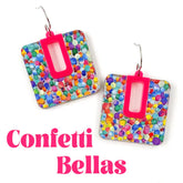 1.5" Bright Confetti Bellas Acrylic Earrings