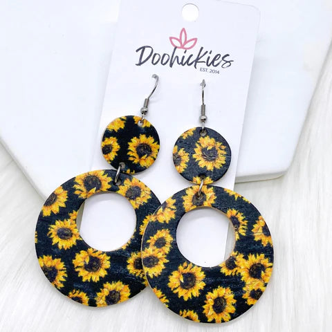 2.5" Double O Corkies - Black Sunflowers