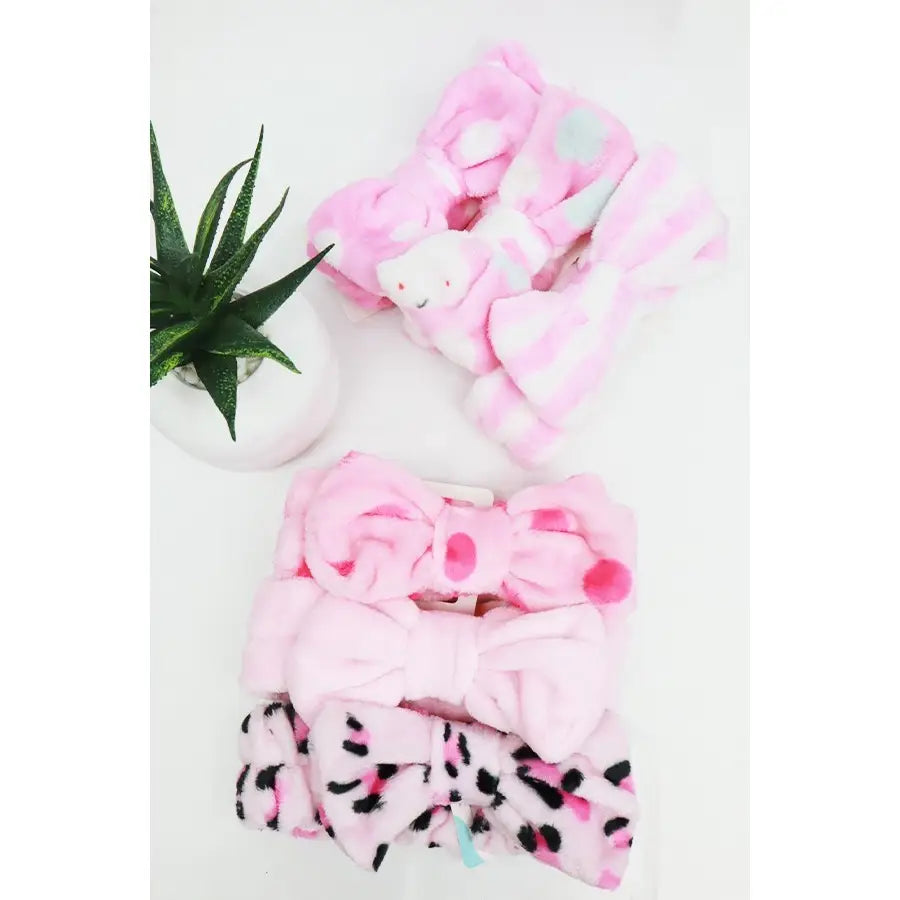 Pink Spa Headband with Bow