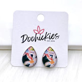 Big as Texas Brushed Floral Teardrop Earrings