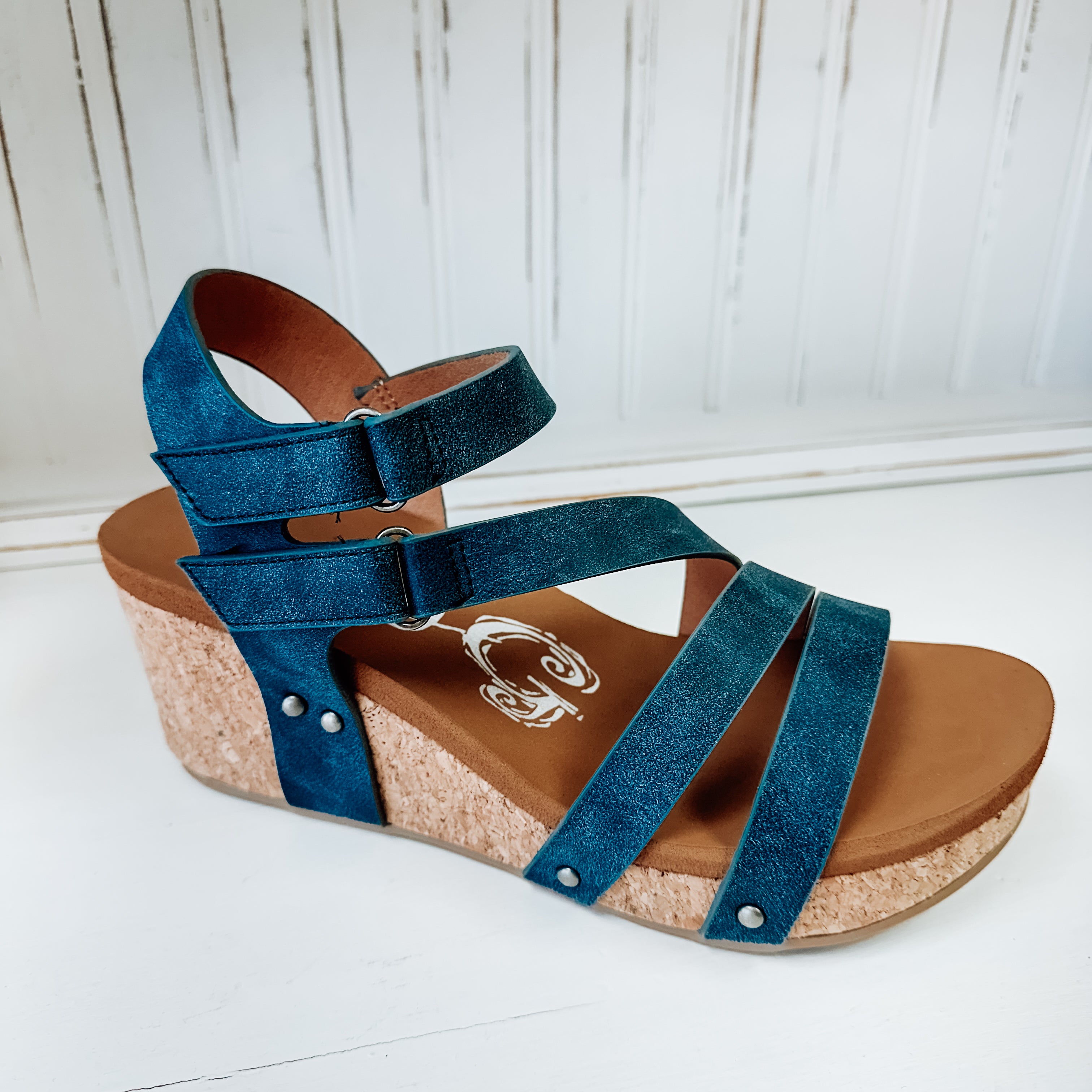 Hariett Wedge Sandal - Navy