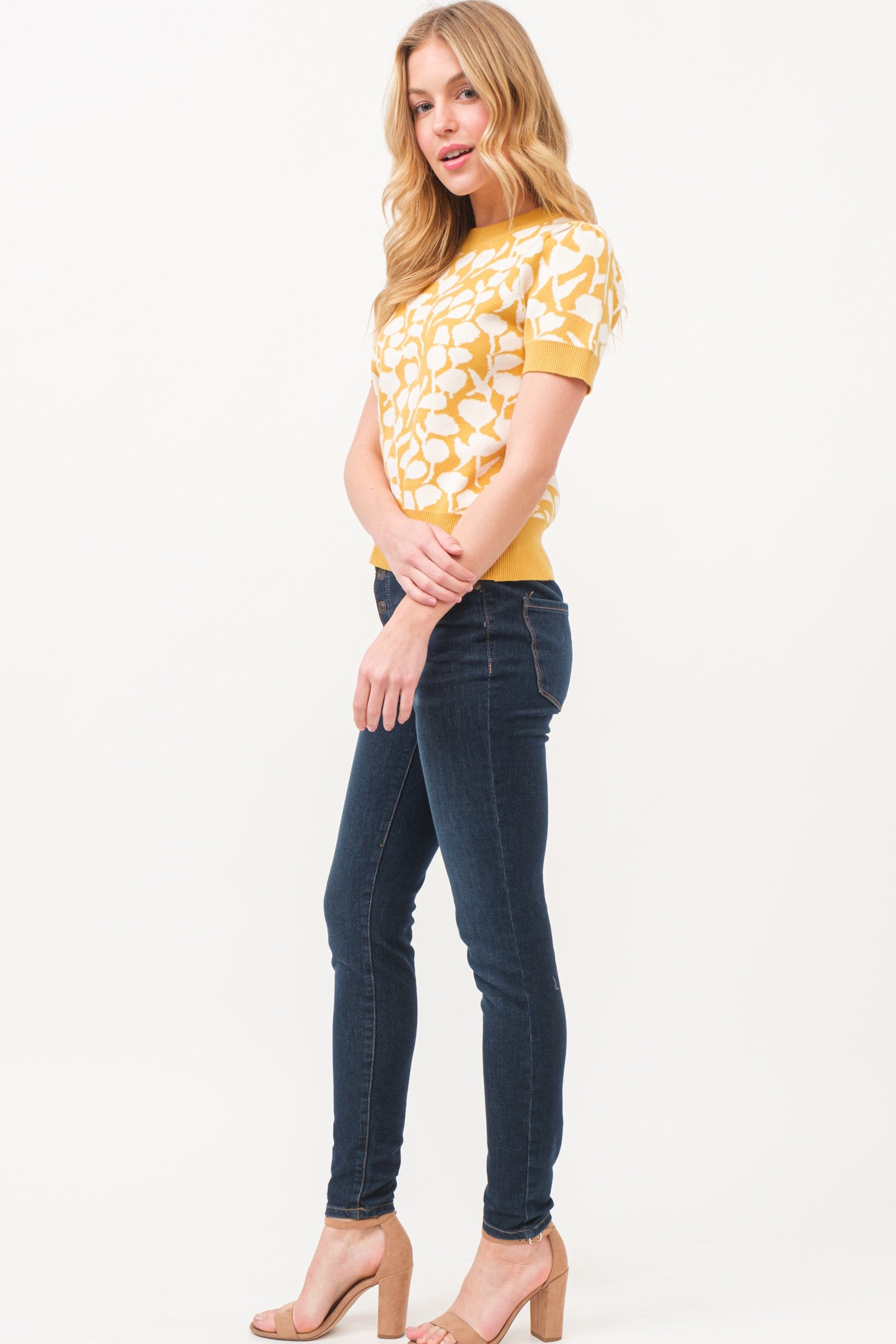 Love You So Short Sleeve Sweater - Mustard