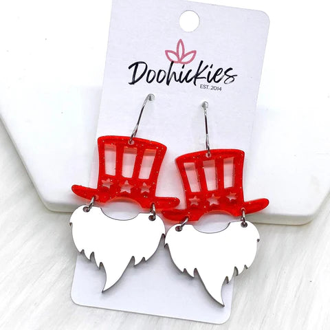 2" Uncle Sam Patriotic Acrylics - Glittery Red