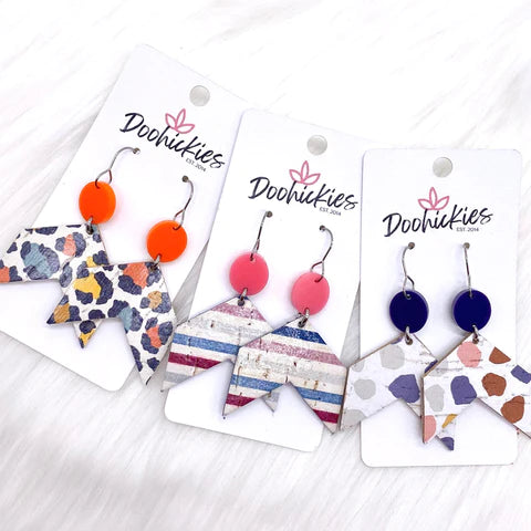 2" The Lexi Arrow Earrings - Pink & Boho Lines
