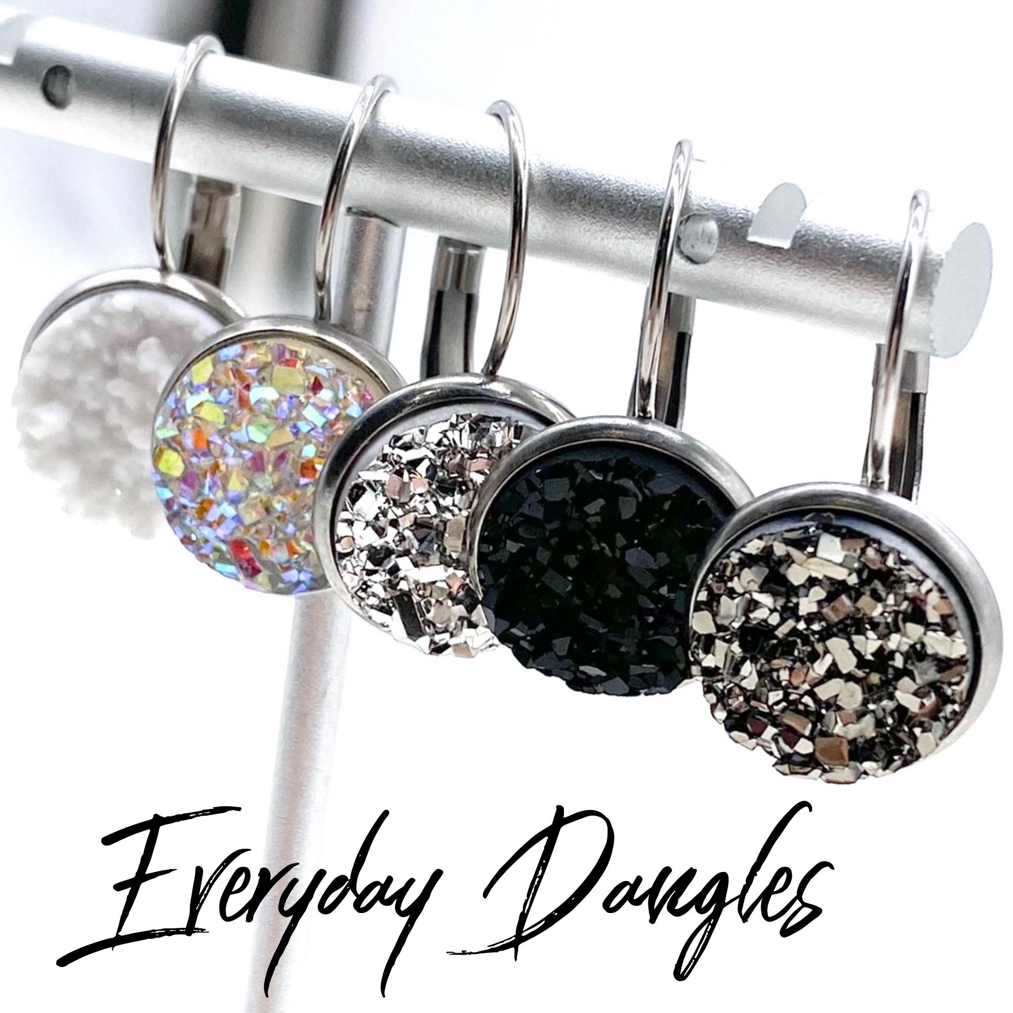 Big As Texas Round Dangle Earrings - Crystal