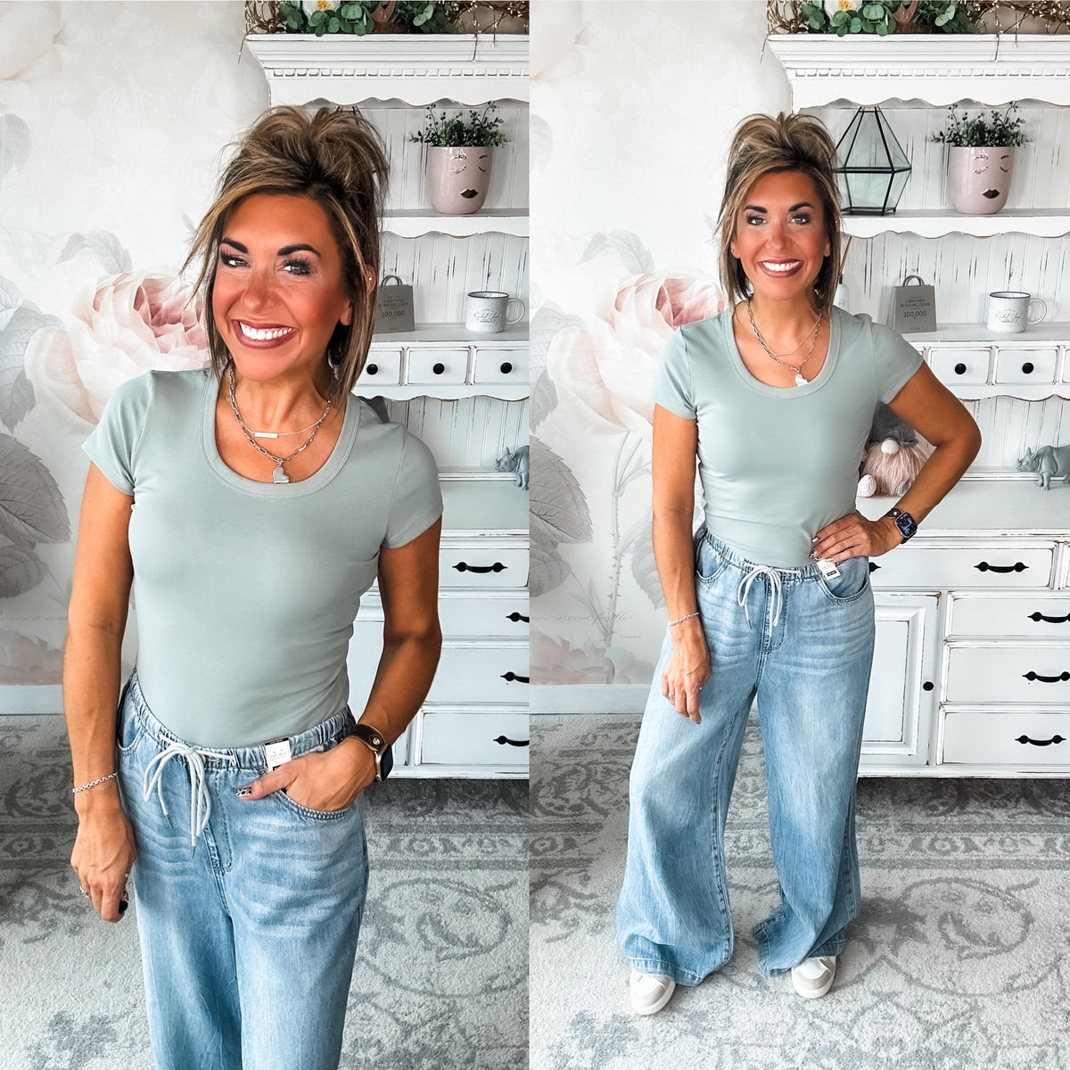 Could Go Back Short Sleeve Tee - Smokey Olive