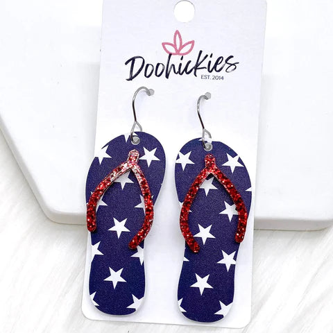 The Americana Mini Acrylic Earrings - Flip Flops