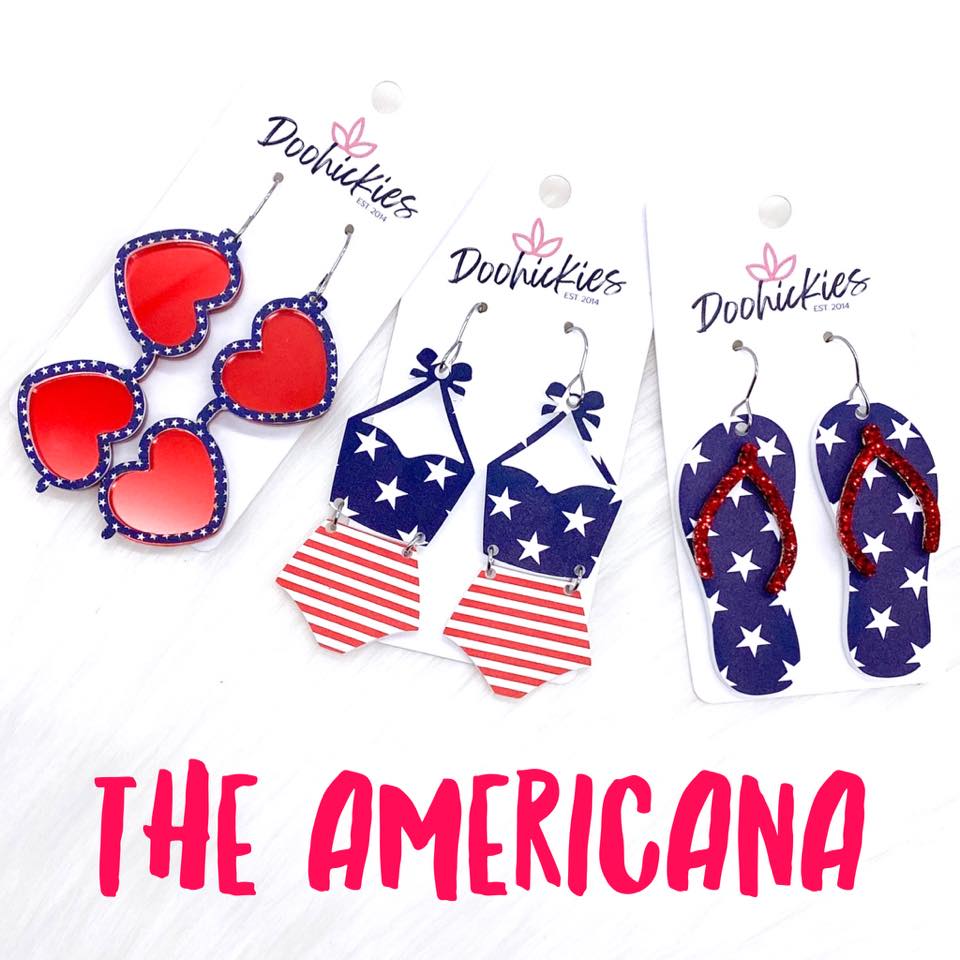 The Americana Mini Acrylic Collection - Tankini Earrings
