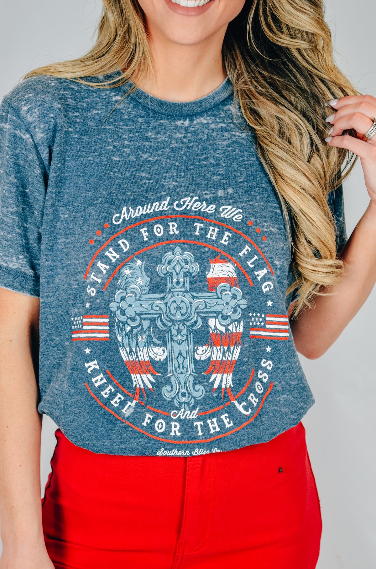 Stand for the Flag Acid Wash Graphic Tee