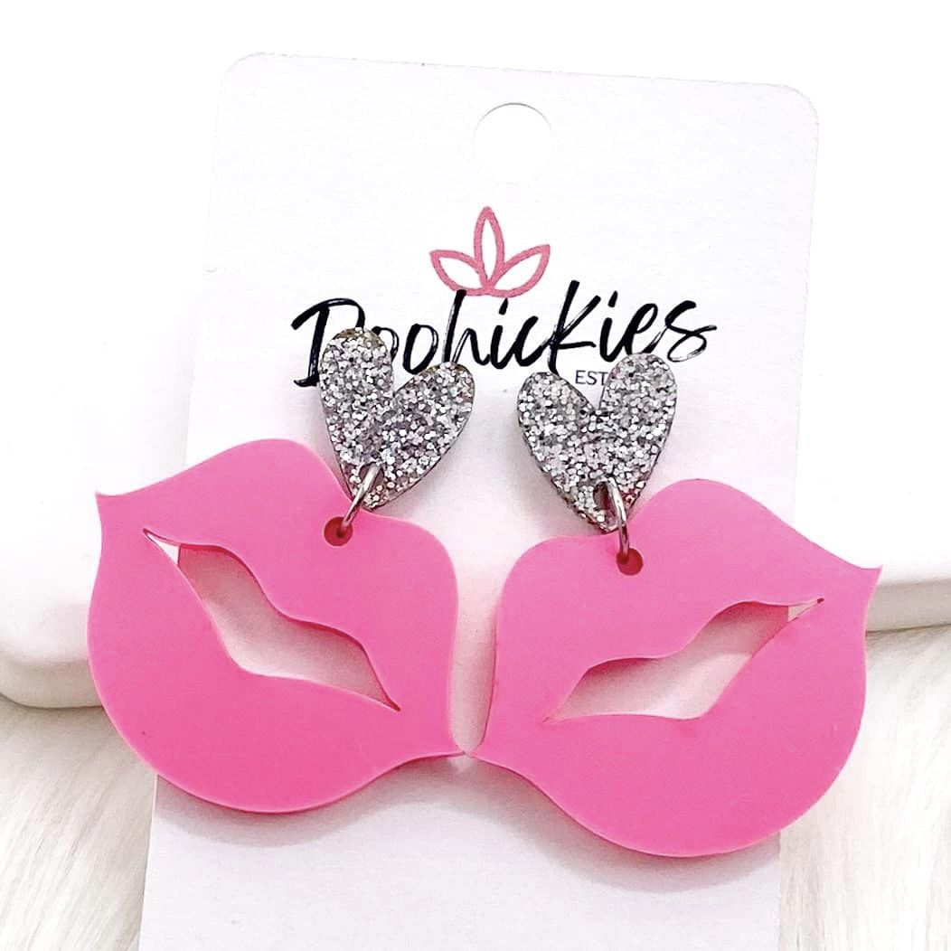 1.5" Lil' Smooch Acrylic Dangles - Earrings
