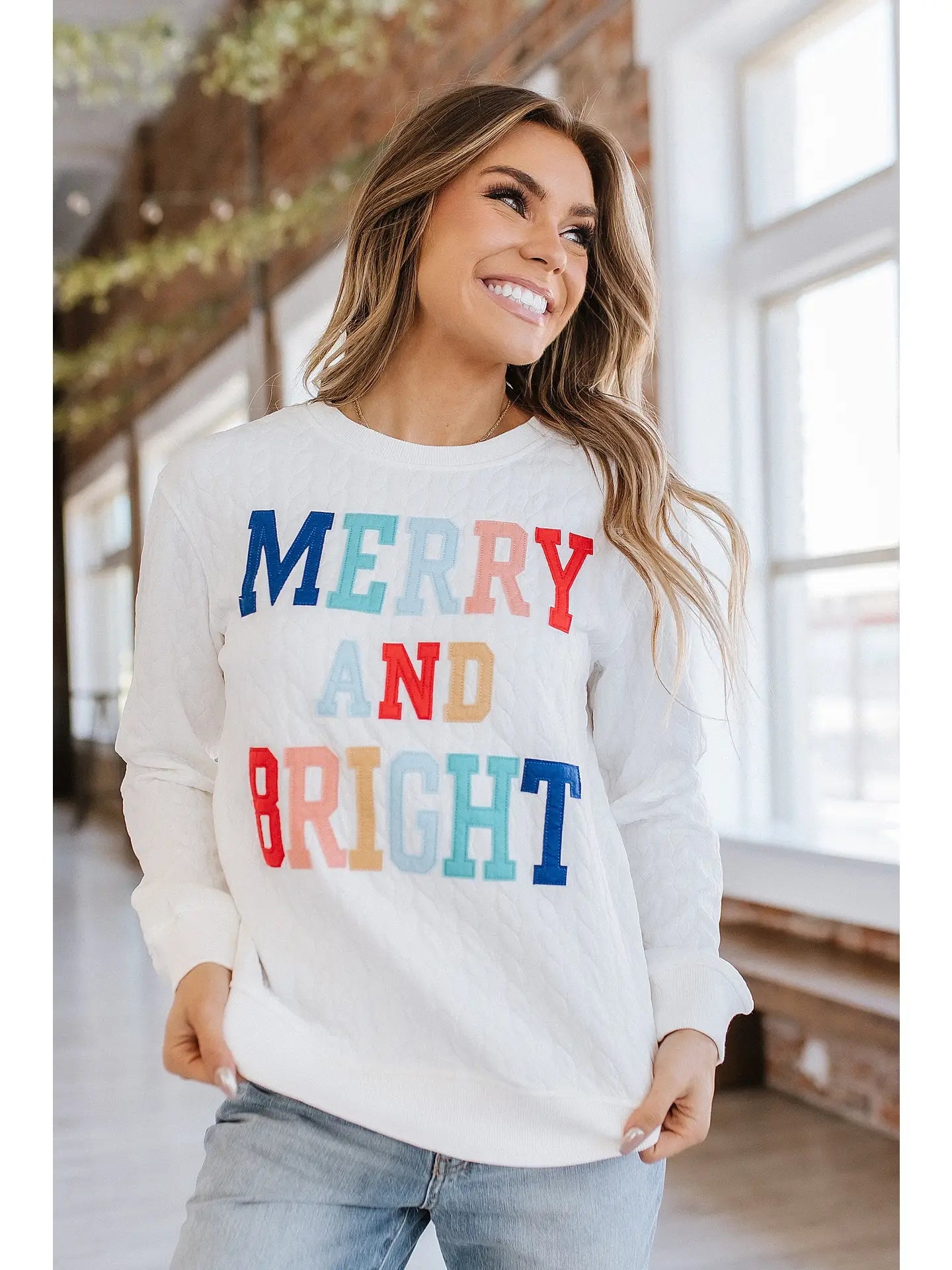 Merry & Bright Quilted Pullover