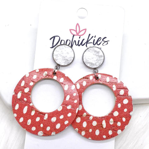 2.5" Summer Lil' O Dangles - Coral Doodle Dots Paradise