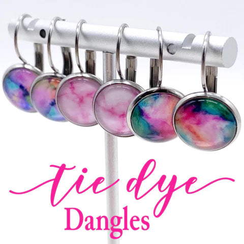 Tie Dye Round Dangles - Pink Persuasion