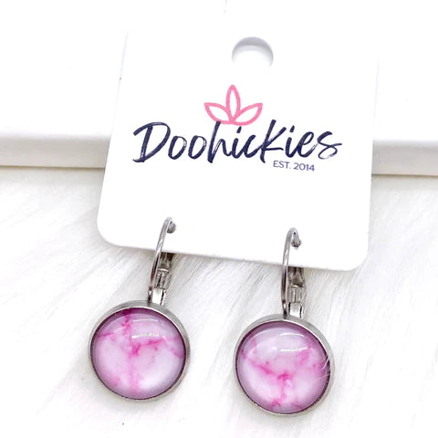 Tie Dye Round Dangle Earrings - Pink Persuasion