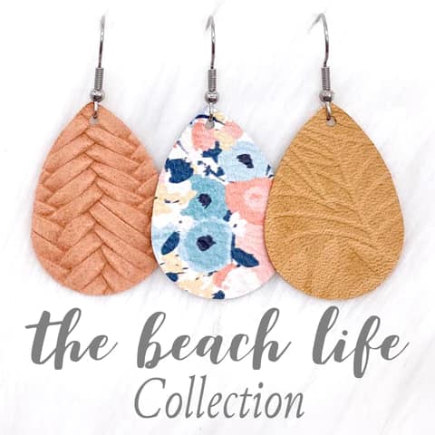 1.5" Beach Life Mini Collection - Vintage Braided Peach Earrings