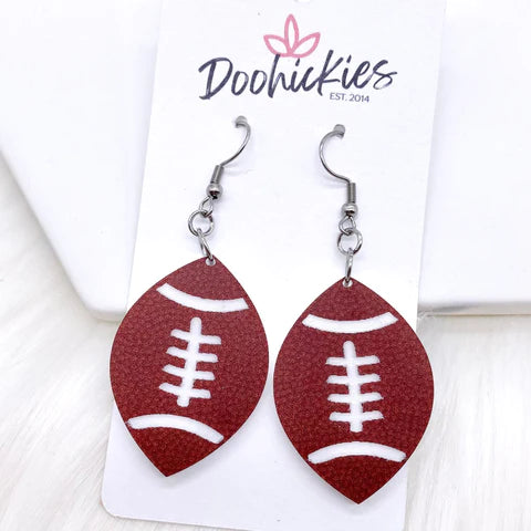 1.5" Embossed Football Earrings