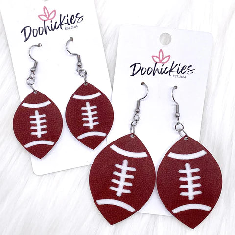 2" Embossed Football Earrings