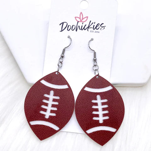 2" Embossed Football Earrings